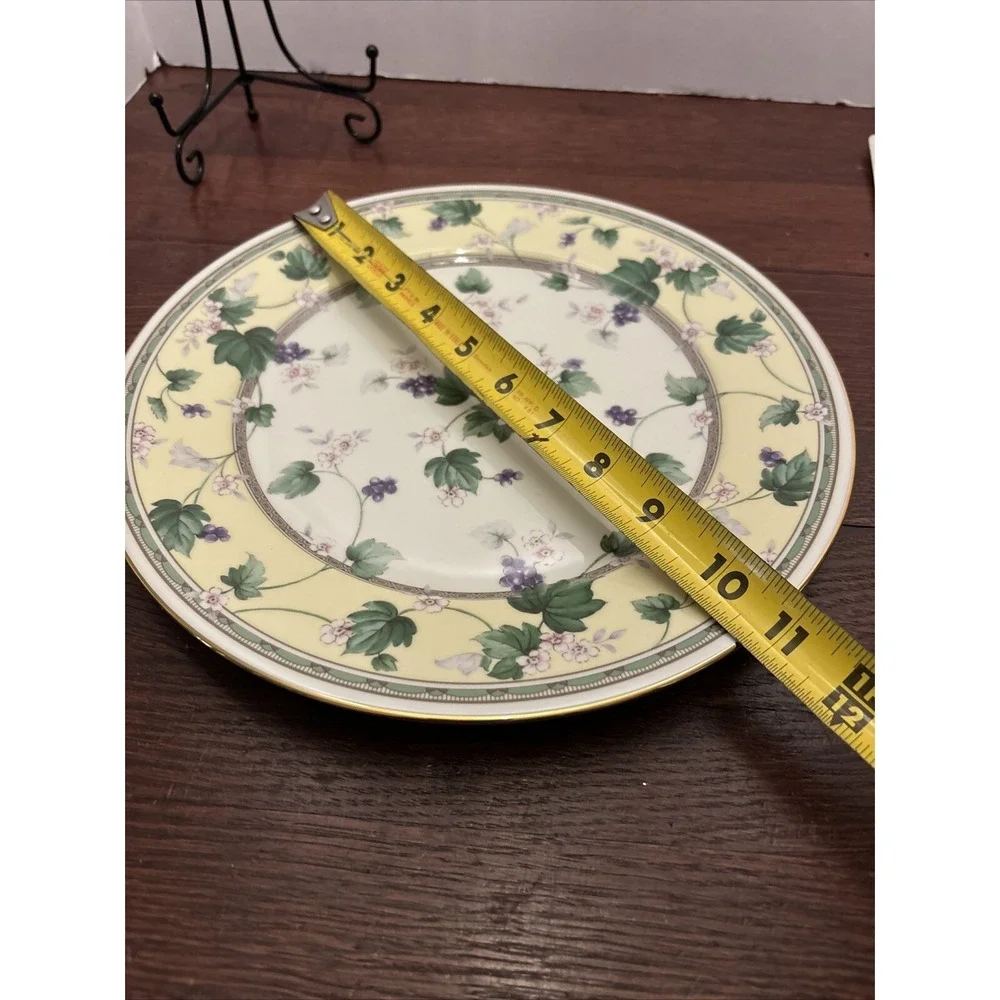 Vintage Andrea By Sadek Cake Plate And Server Floral, Grapes, Leaves‎